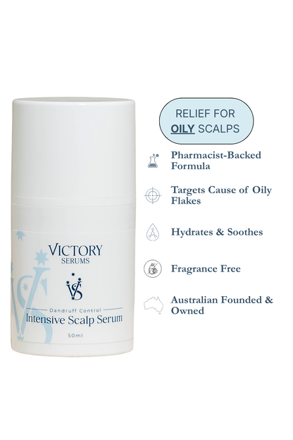 Victory Serums Intensive Scalp Serum bottle for an oily scalp